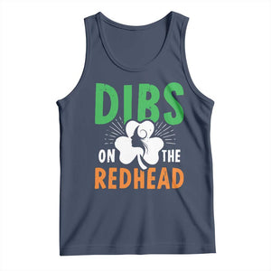 Funny Dibs On The Redhead St Patrick's Day Tank Top TS11 Navy Print Your Wear