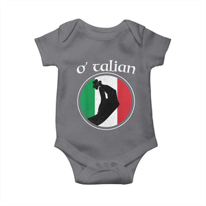 Funny O'Talian Baby Onesie St Patrick's Day Italian Pinched Fingers Shamrock TS11 Charcoal Print Your Wear