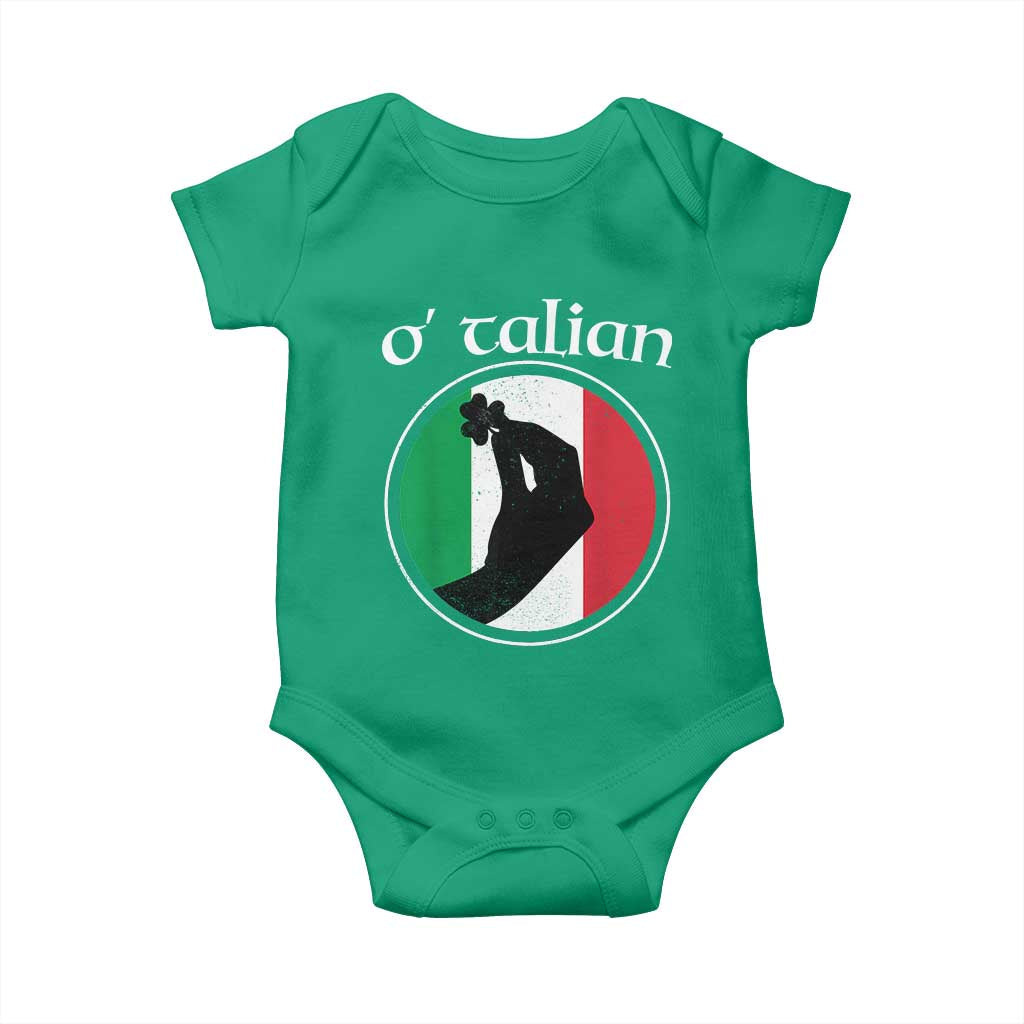 Funny O'Talian Baby Onesie St Patrick's Day Italian Pinched Fingers Shamrock TS11 Irish Green Print Your Wear