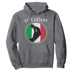 Funny O'Talian Hoodie St Patrick's Day Italian Pinched Fingers Shamrock TS11 Charcoal Print Your Wear