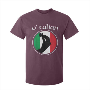 Funny O'Talian T Shirt For Kid St Patrick's Day Italian Pinched Fingers Shamrock TS11 Maroon Print Your Wear