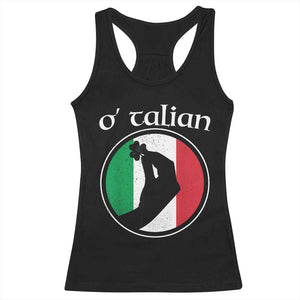 Funny O'Talian Racerback Tank Top St Patrick's Day Italian Pinched Fingers Shamrock TS11 Black Print Your Wear