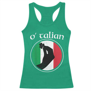 Funny O'Talian Racerback Tank Top St Patrick's Day Italian Pinched Fingers Shamrock TS11 Irish Green Print Your Wear