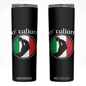 Funny O'Talian Skinny Tumbler St Patrick's Day Italian Pinched Fingers Shamrock TS11 Black Print Your Wear