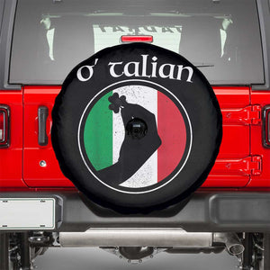 Funny O'Talian Spare Tire Cover St Patrick's Day Italian Pinched Fingers Shamrock TS11 Black Print Your Wear