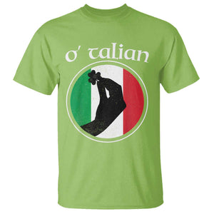Funny O'Talian T Shirt St Patrick's Day Italian Pinched Fingers Shamrock TS11 Lime Print Your Wear