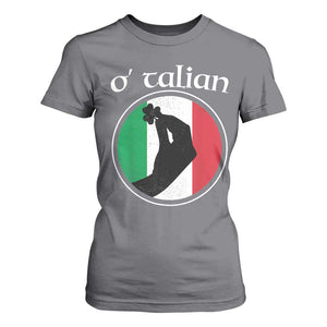Funny O'Talian T Shirt For Women St Patrick's Day Italian Pinched Fingers Shamrock TS11 Charcoal Print Your Wear