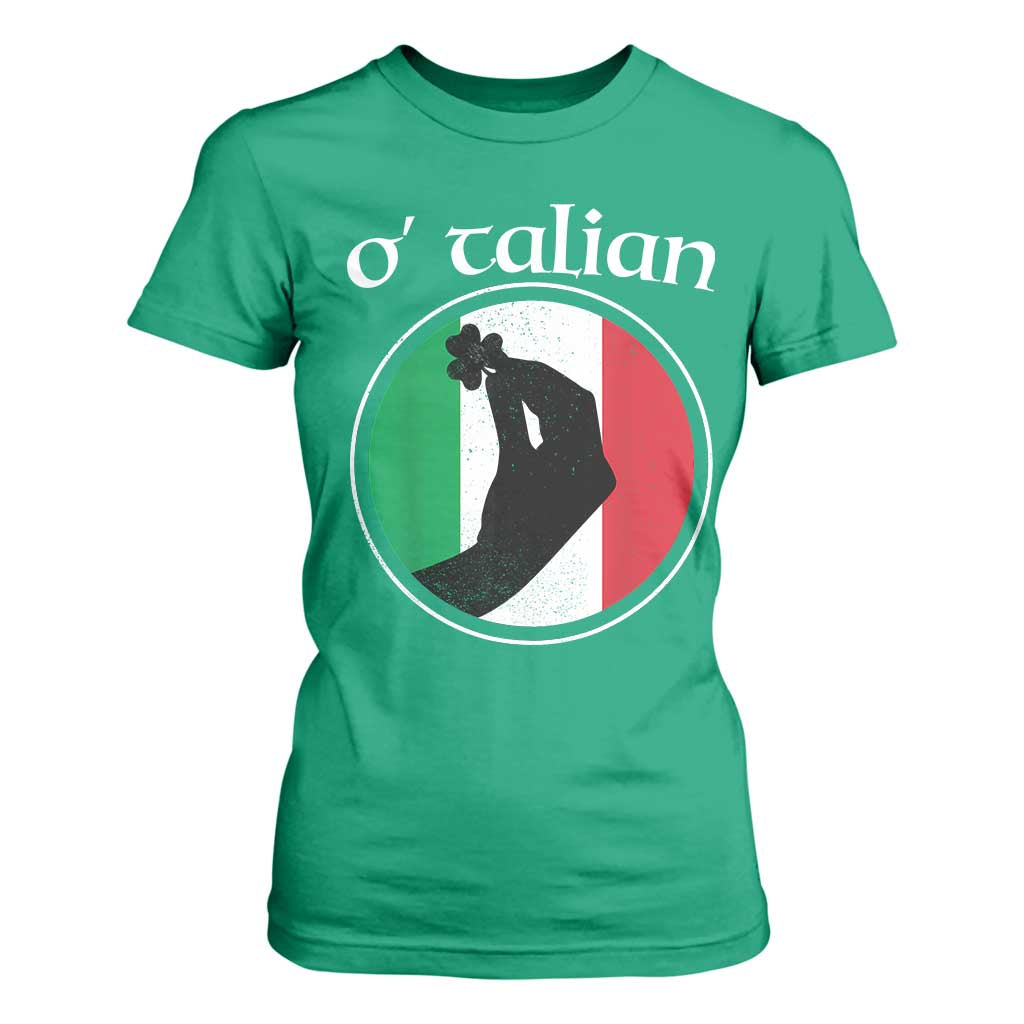 Funny O'Talian T Shirt For Women St Patrick's Day Italian Pinched Fingers Shamrock TS11 Irish Green Print Your Wear