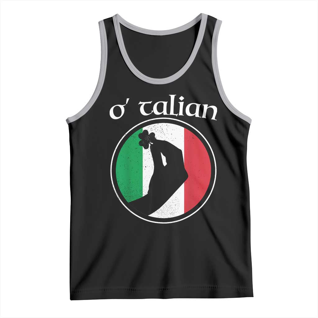 Funny O'Talian Tank Top St Patrick's Day Italian Pinched Fingers Shamrock TS11 Black Athletic Heather Print Your Wear