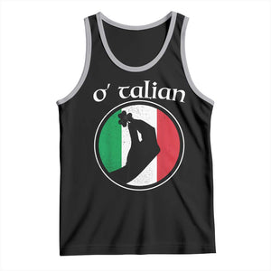 Funny O'Talian Tank Top St Patrick's Day Italian Pinched Fingers Shamrock TS11 Black Athletic Heather Print Your Wear