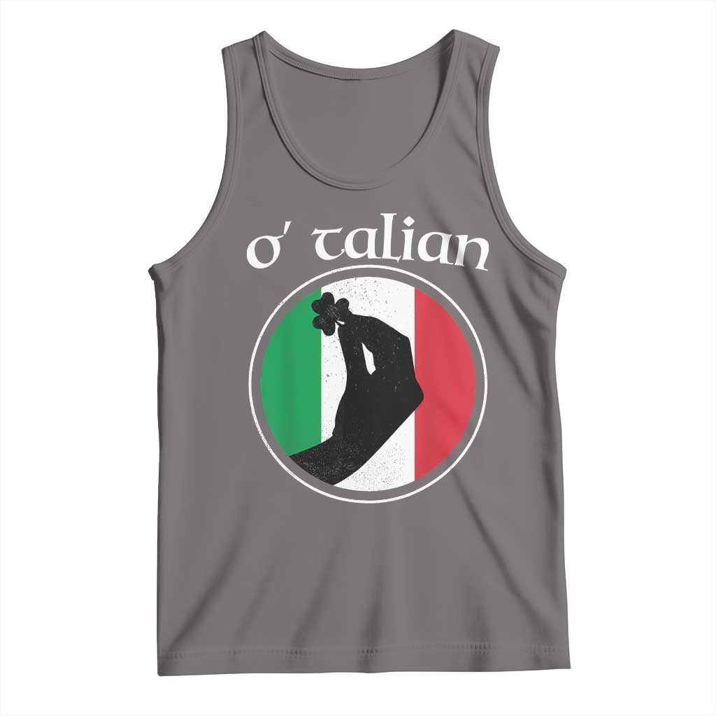 Funny O'Talian Tank Top St Patrick's Day Italian Pinched Fingers Shamrock TS11 Deep Heather Print Your Wear