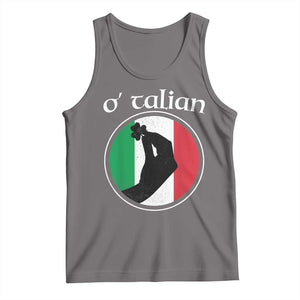 Funny O'Talian Tank Top St Patrick's Day Italian Pinched Fingers Shamrock TS11 Deep Heather Print Your Wear