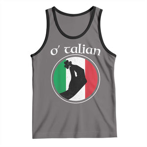 Funny O'Talian Tank Top St Patrick's Day Italian Pinched Fingers Shamrock TS11 Deep Heather Black Print Your Wear