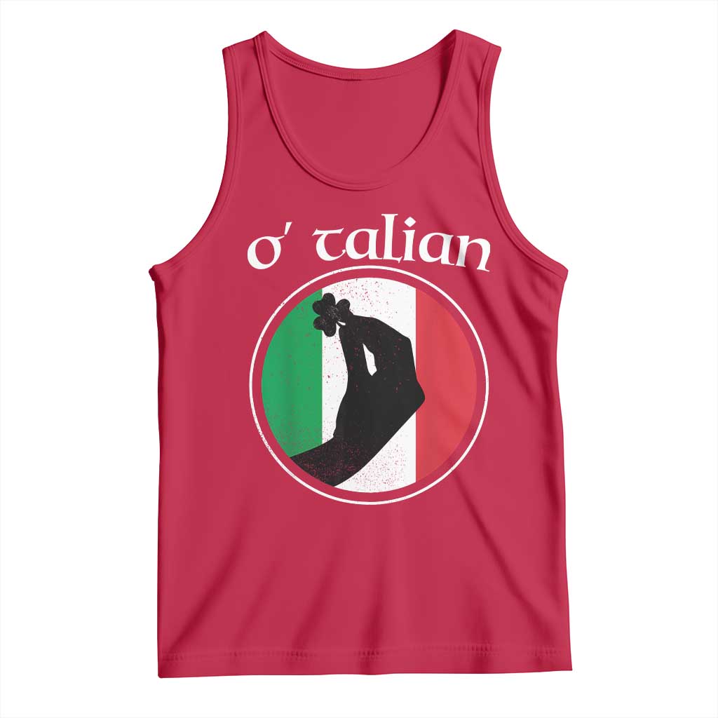 Funny O'Talian Tank Top St Patrick's Day Italian Pinched Fingers Shamrock TS11 Red Print Your Wear