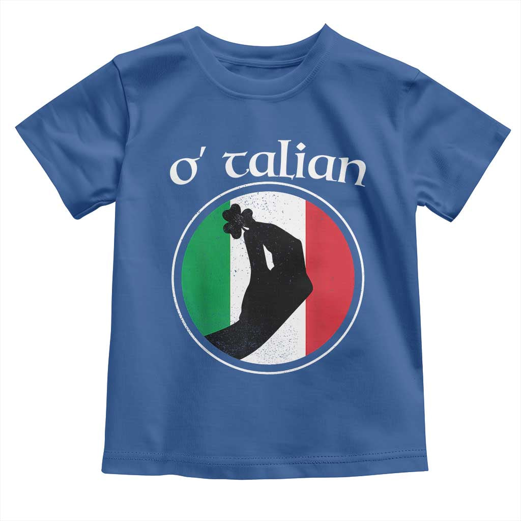 Funny O'Talian Toddler T Shirt St Patrick's Day Italian Pinched Fingers Shamrock TS11 Royal Blue Print Your Wear