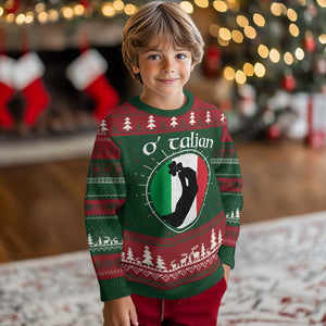 Funny O'Talian Knit Sweatshirt St Patrick's Day Italian Pinched Fingers Shamrock TS11 Christmas Print Your Wear