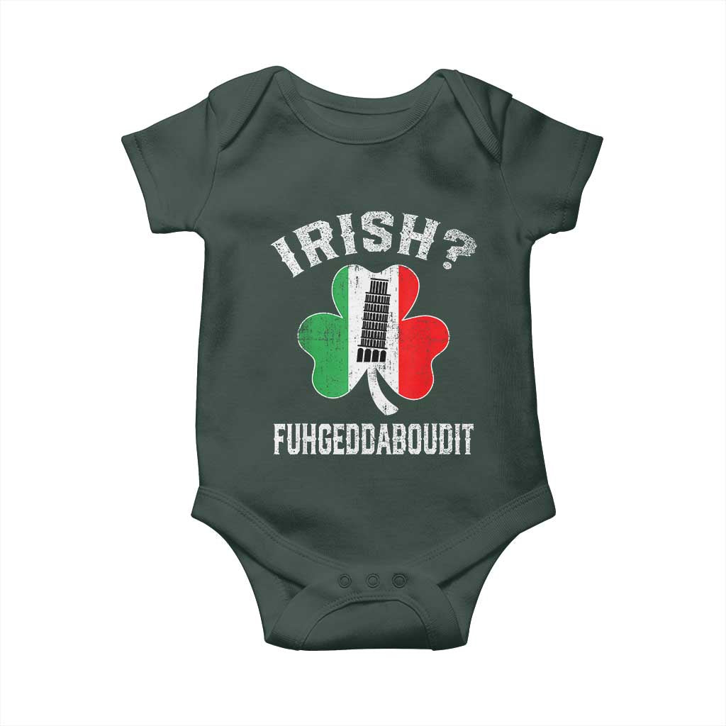 Funny St Patrick's Day Italian Baby Onesie Irish Fuhgeddaboudit Pisa Tower Shamrock TS11 Print Your Wear