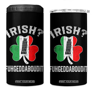 Funny St Patrick's Day Italian 4 in 1 Can Cooler Tumbler Irish Fuhgeddaboudit Pisa Tower Shamrock TS11 One Size: 16 oz Black Print Your Wear