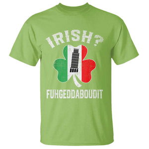 Funny St Patrick's Day Italian T Shirt Irish Fuhgeddaboudit Pisa Tower Shamrock TS11 Lime Print Your Wear