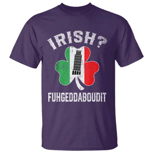 Funny St Patrick's Day Italian T Shirt Irish Fuhgeddaboudit Pisa Tower Shamrock TS11 Purple Print Your Wear