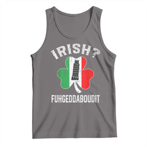 Funny St Patrick's Day Italian Tank Top Irish Fuhgeddaboudit Pisa Tower Shamrock TS11 Deep Heather Print Your Wear