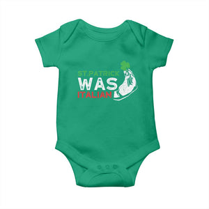 Funny St Patrick Was Italian Baby Onesie St Patrick's Day Italian Pinched Fingers Shamrock TS11 Irish Green Print Your Wear