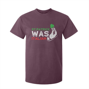 Funny St Patrick Was Italian T Shirt For Kid St Patrick's Day Italian Pinched Fingers Shamrock TS11 Maroon Print Your Wear
