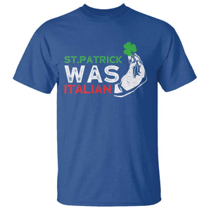 Funny St Patrick Was Italian T Shirt St Patrick's Day Italian Pinched Fingers Shamrock TS11 Royal Blue Print Your Wear