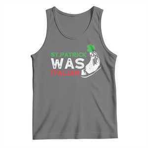 Funny St Patrick Was Italian Tank Top St Patrick's Day Italian Pinched Fingers Shamrock TS11 Black Heather Print Your Wear