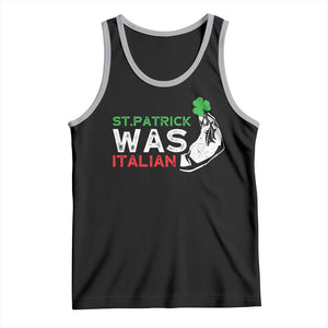 Funny St Patrick Was Italian Tank Top St Patrick's Day Italian Pinched Fingers Shamrock TS11 Black Athletic Heather Print Your Wear