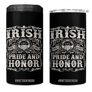 Irish Pride And Honor 4 in 1 Can Cooler Tumbler Vintage Claddagh Ring Celtic Knot TS11 One Size: 16 oz Black Print Your Wear
