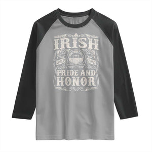 Irish Pride And Honor Raglan Shirt Vintage Claddagh Ring Celtic Knot TS11 Sport Gray Black Print Your Wear