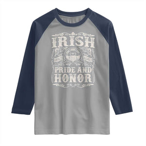 Irish Pride And Honor Raglan Shirt Vintage Claddagh Ring Celtic Knot TS11 Sport Gray Navy Print Your Wear
