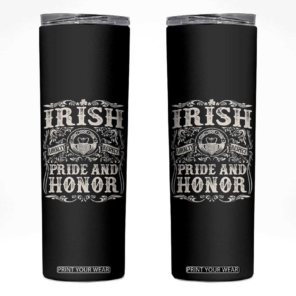 Irish Pride And Honor Skinny Tumbler Vintage Claddagh Ring Celtic Knot TS11 Black Print Your Wear