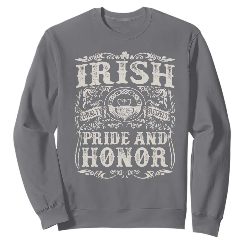 Irish Pride And Honor Sweatshirt Vintage Claddagh Ring Celtic Knot TS11 Charcoal Print Your Wear