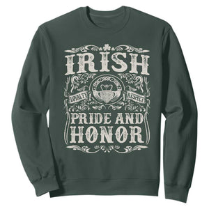 Irish Pride And Honor Sweatshirt Vintage Claddagh Ring Celtic Knot TS11 Dark Forest Green Print Your Wear