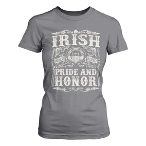 Irish Pride And Honor T Shirt For Women Vintage Claddagh Ring Celtic Knot TS11 Charcoal Print Your Wear