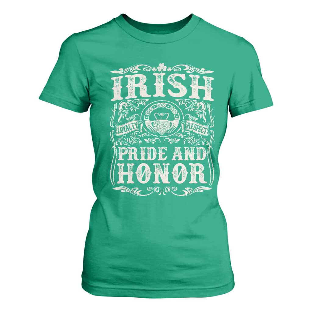 Irish Pride And Honor T Shirt For Women Vintage Claddagh Ring Celtic Knot TS11 Irish Green Print Your Wear