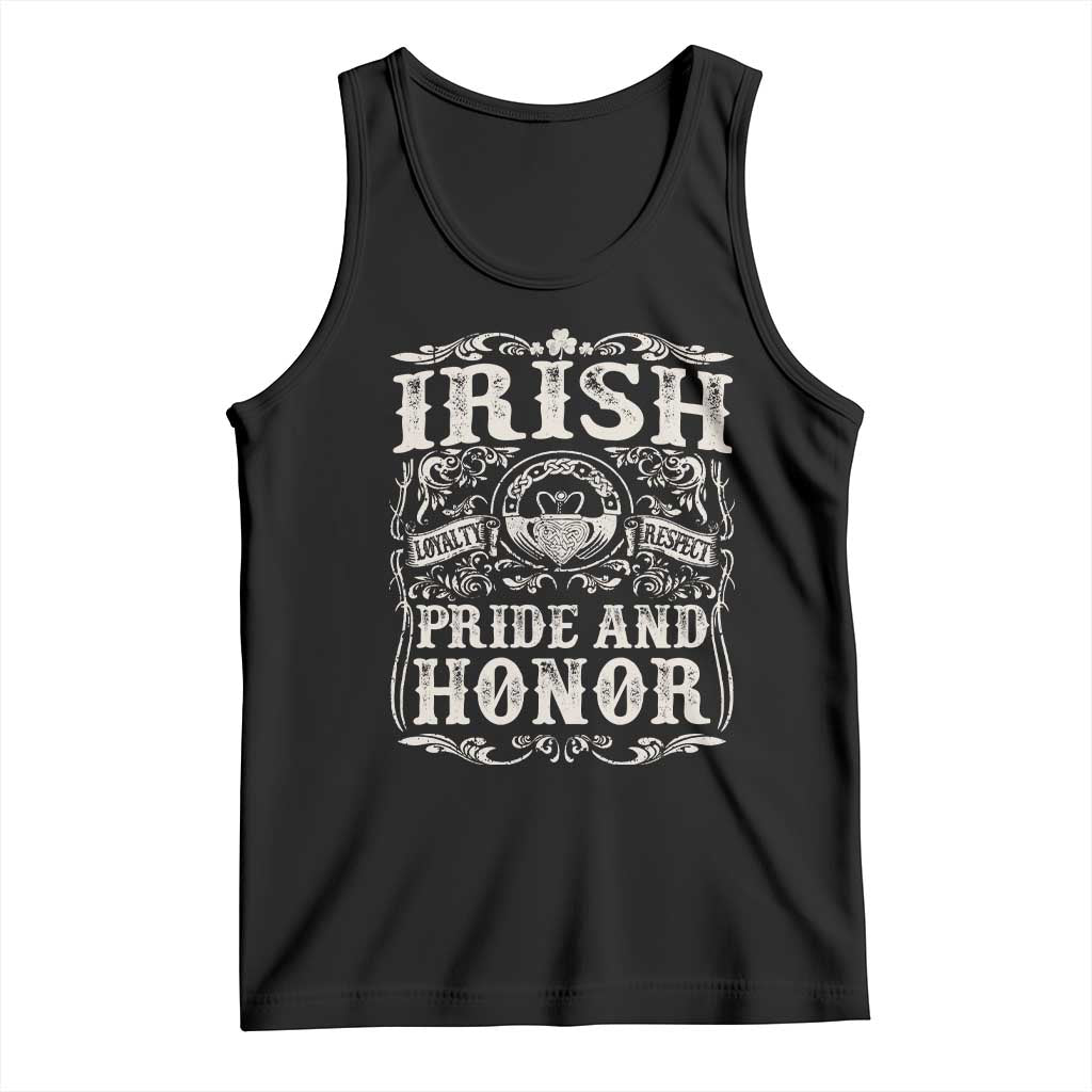Irish Pride And Honor Tank Top Vintage Claddagh Ring Celtic Knot TS11 Black Print Your Wear