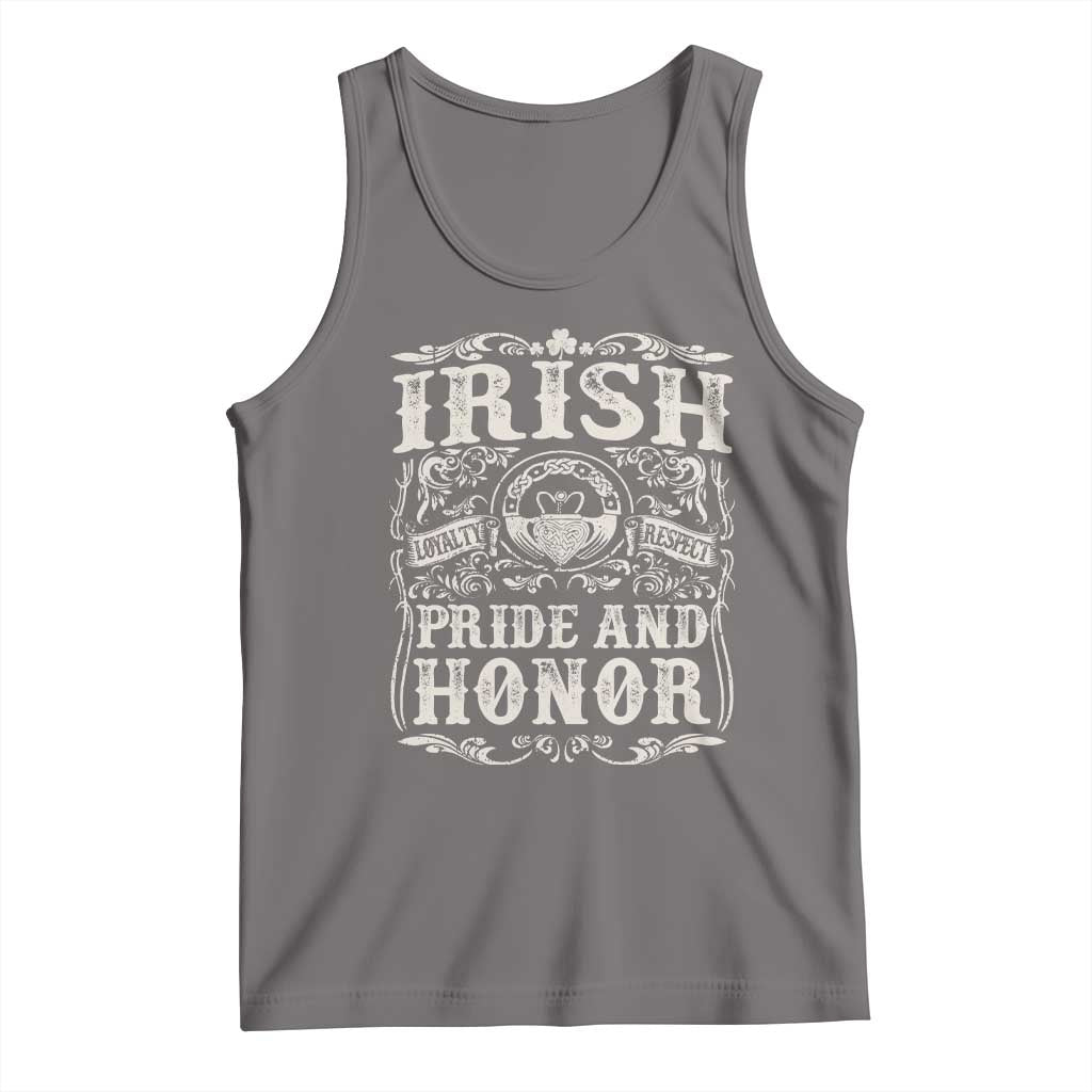 Irish Pride And Honor Tank Top Vintage Claddagh Ring Celtic Knot TS11 Deep Heather Print Your Wear