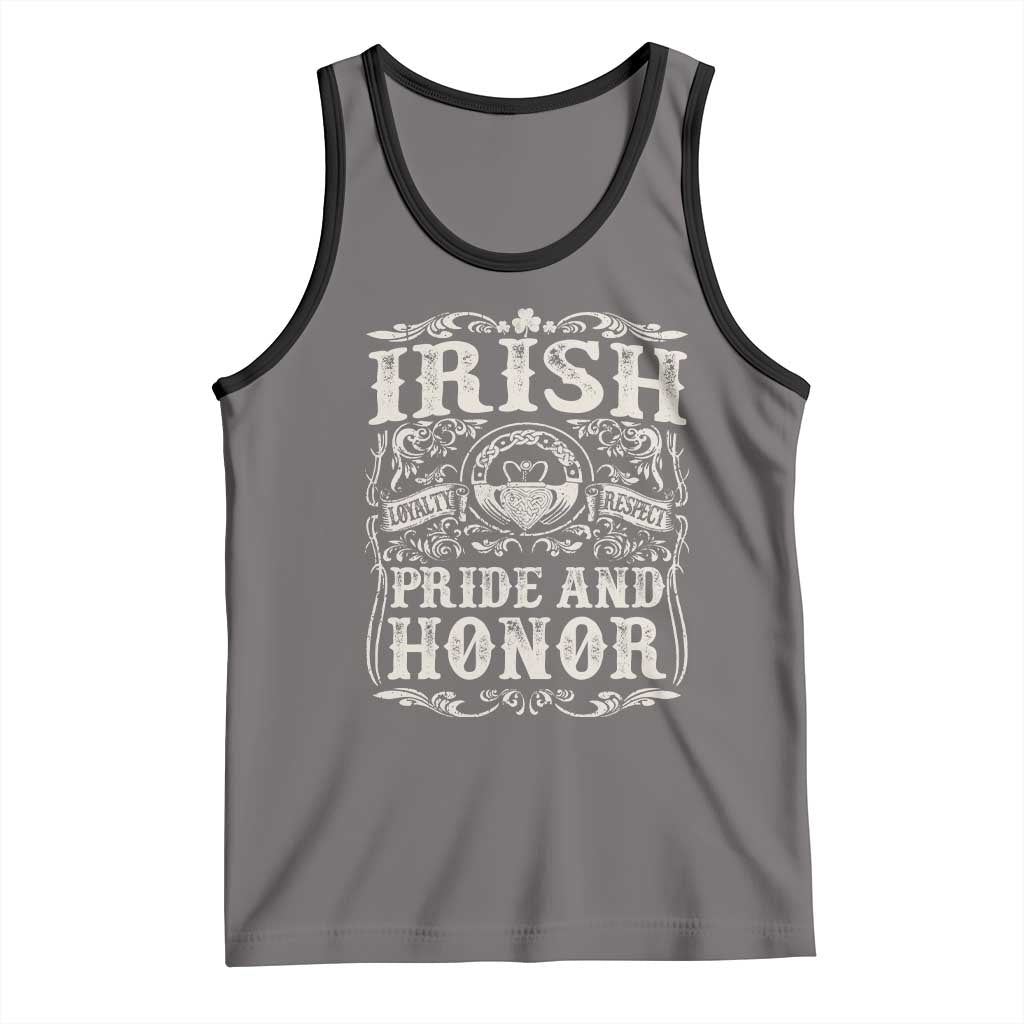 Irish Pride And Honor Tank Top Vintage Claddagh Ring Celtic Knot TS11 Deep Heather Black Print Your Wear