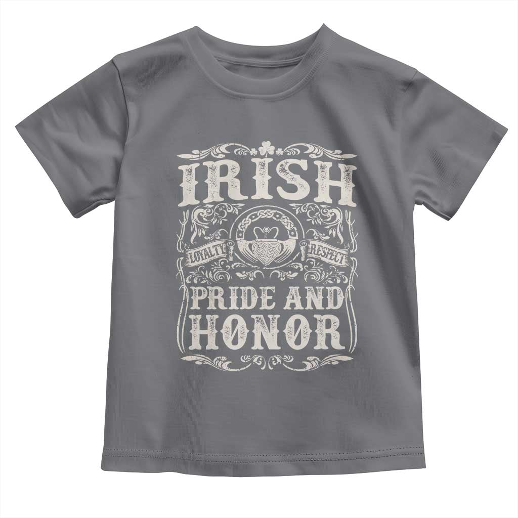 Irish Pride And Honor Toddler T Shirt Vintage Claddagh Ring Celtic Knot TS11 Charcoal Print Your Wear