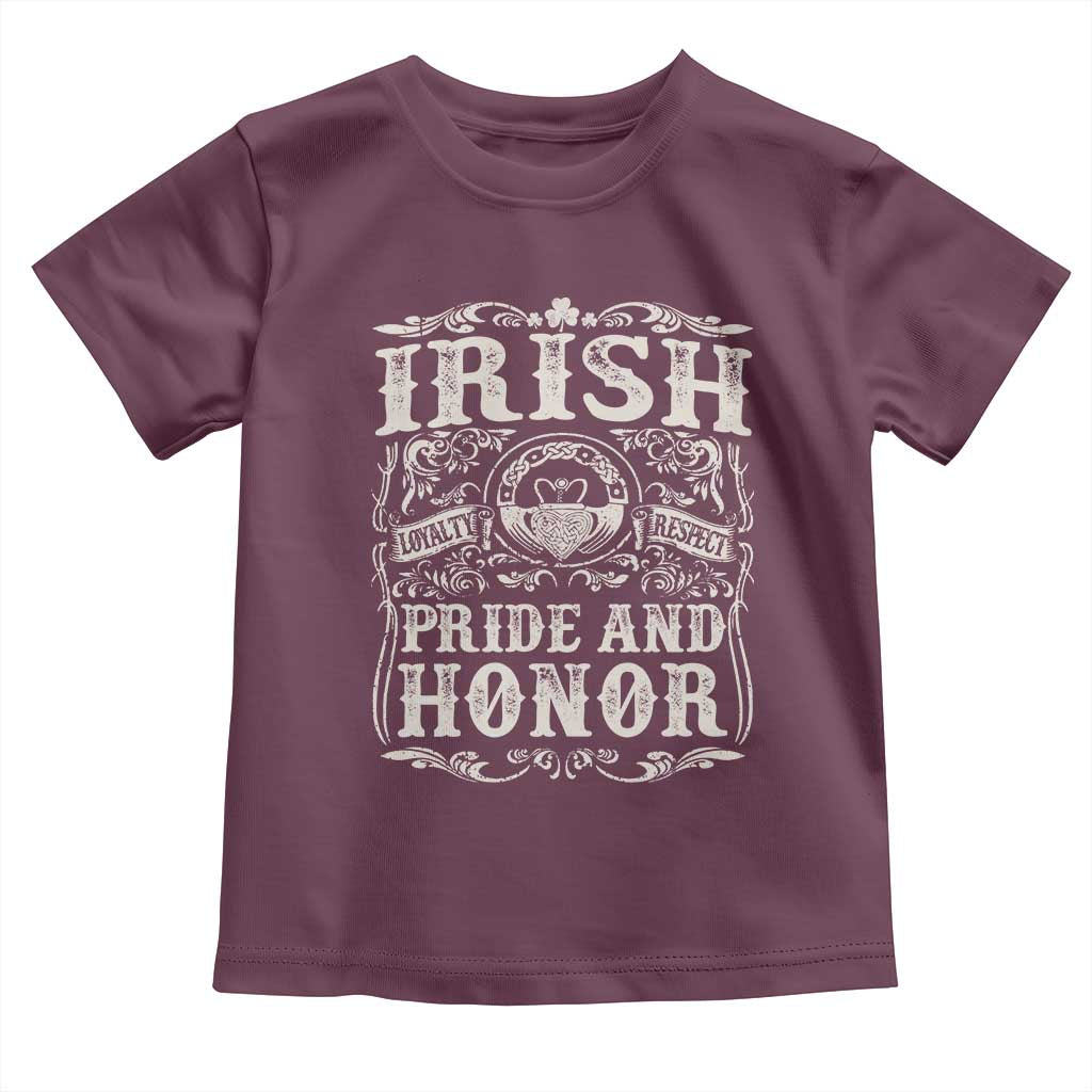 Irish Pride And Honor Toddler T Shirt Vintage Claddagh Ring Celtic Knot TS11 Maroon Print Your Wear