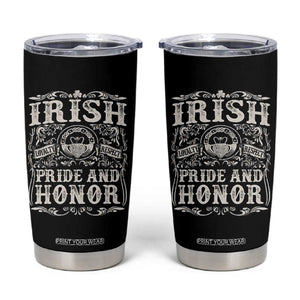 Irish Pride And Honor Tumbler Cup Vintage Claddagh Ring Celtic Knot TS11 Black Print Your Wear
