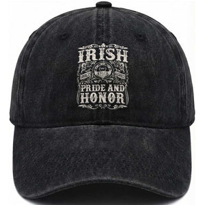 Irish Pride And Honor Washed Cotton Baseball Cap Vintage Claddagh Ring Celtic Knot TS11 Print Your Wear
