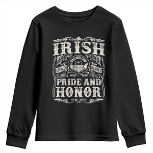 Irish Pride And Honor Youth Sweatshirt Vintage Claddagh Ring Celtic Knot TS11 Black Print Your Wear