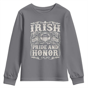 Irish Pride And Honor Youth Sweatshirt Vintage Claddagh Ring Celtic Knot TS11 Charcoal Print Your Wear