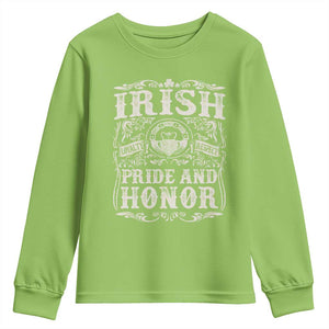 Irish Pride And Honor Youth Sweatshirt Vintage Claddagh Ring Celtic Knot TS11 Lime Print Your Wear