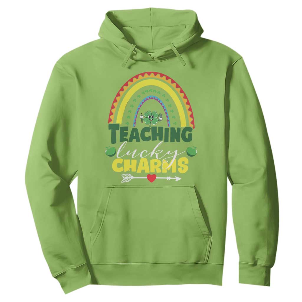 Funny St Patrick's Day Teacher Hoodie Teaching Lucky Charms TS11 Lime Print Your Wear
