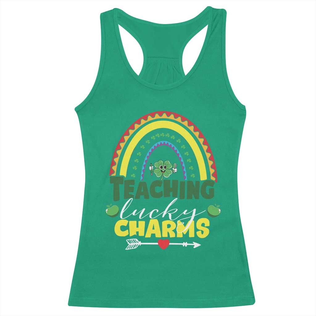 Funny St Patrick's Day Teacher Racerback Tank Top Teaching Lucky Charms TS11 Irish Green Print Your Wear